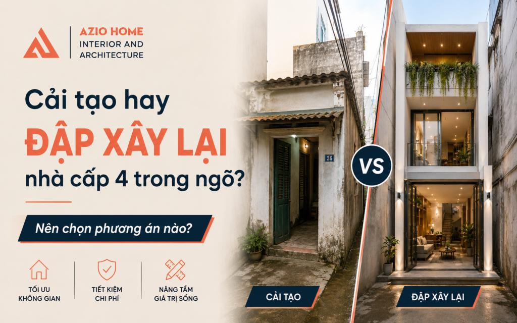Cải tạo hay đập xây lại nhà cấp 4 trong ngõ nên chọn phương án nào