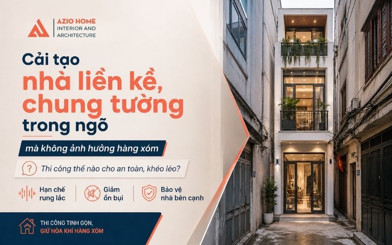 Cải tạo nhà liền kề trong ngõ mà không ảnh hưởng đến hàng xóm