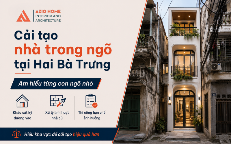 Cải tạo nhà trong ngõ tại Hai Bà Trưng