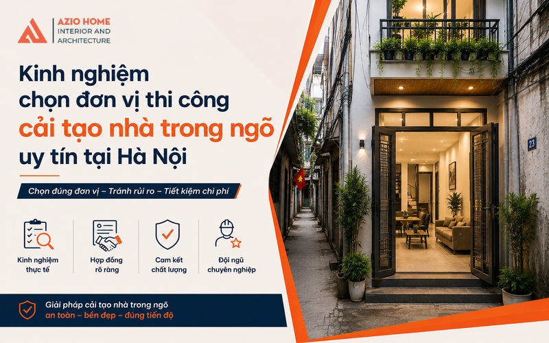 Chọn đơn vị thi công cải tạo nhà trong ngõ uy tín tại Hà Nội