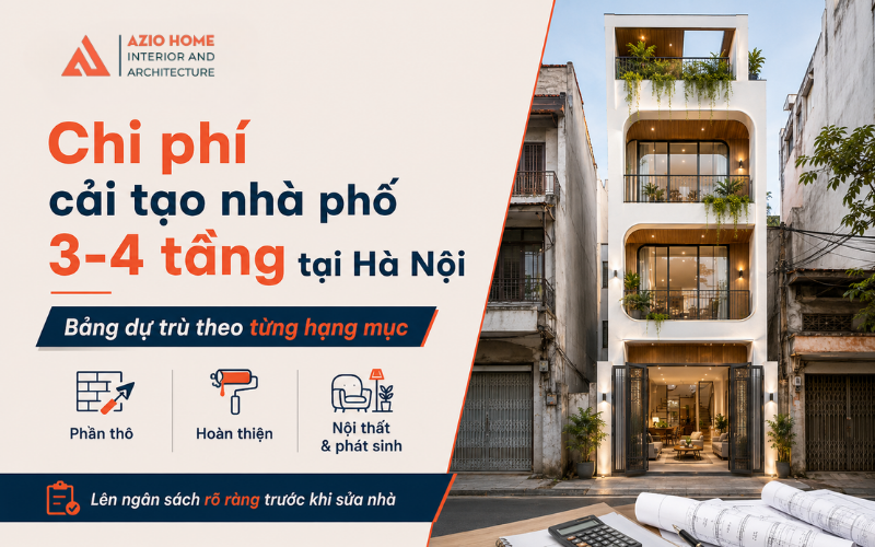 Chi phí cải tạo nhà phố 3-4 tầng tại Hà Nội