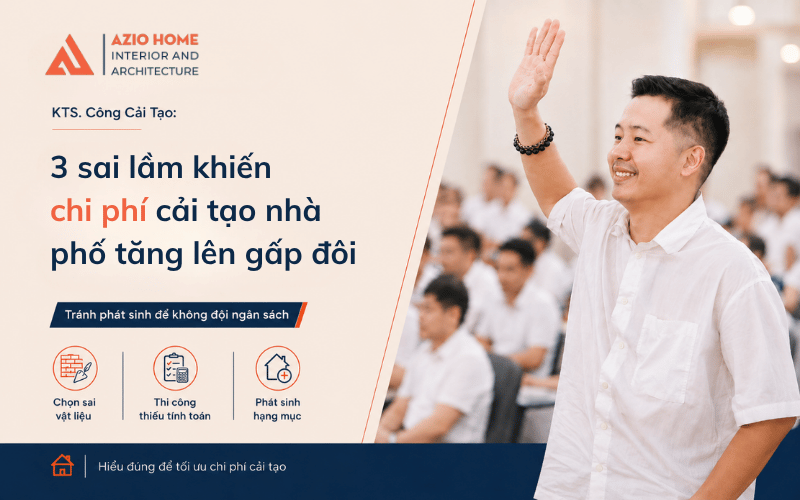 KTS. Công Cải Tạo 3 sai lầm khiến chi phí cải tạo nhà phố nhân lên gấp đôi