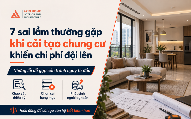 7 sai lầm thường gặp khi cải tạo chung cư khiến chi phí đội lên
