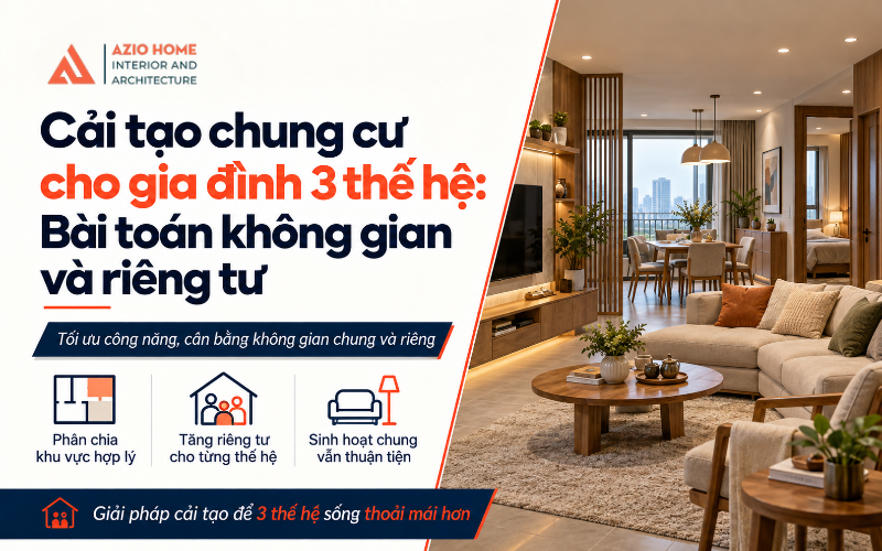 Cải tạo chung cư cho gia đình 3 thế hệ