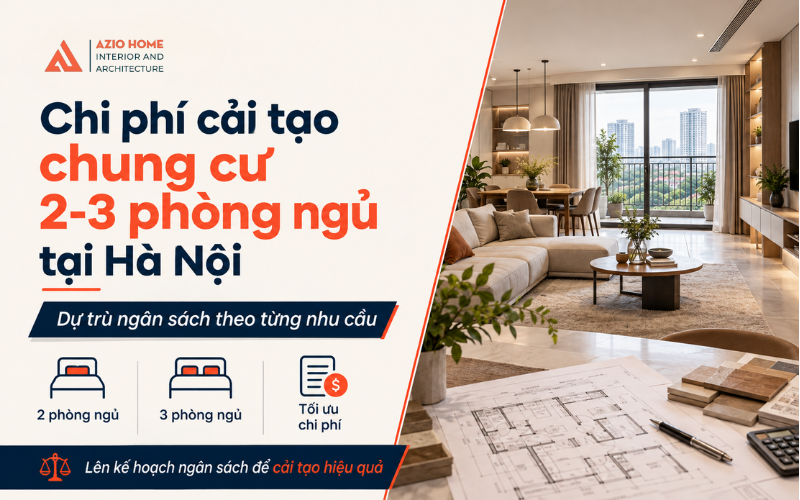 Chi phí cải tạo chung cư 2-3 phòng ngủ